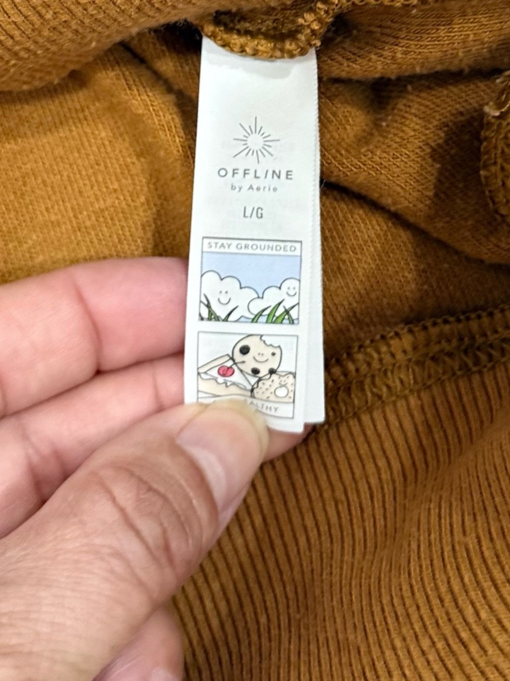 Offline by Aerie terry cloth Quarter-Zip Pullover in Chestnut Brown size L - Picture 5 of 8